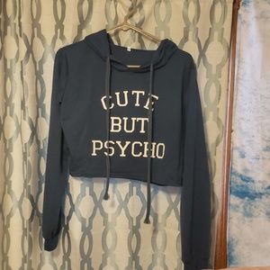 Cute But Psycho Cropped Hoodie
